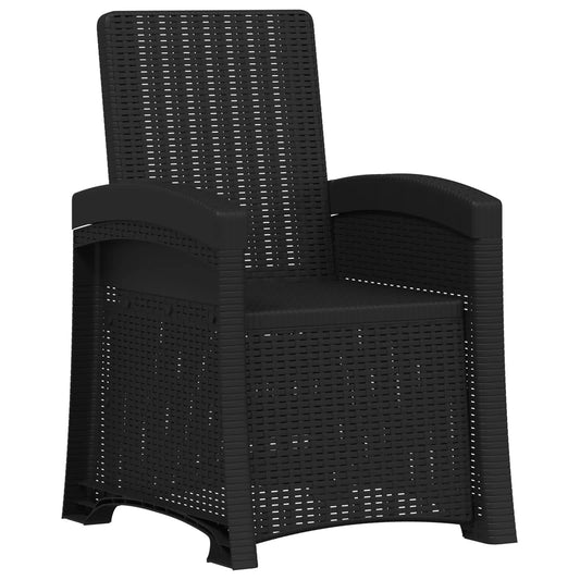 Reclining Garden Chair Rattan Look Anthracite PP Reclining Garden Chair Rattan Look Anthracite PP