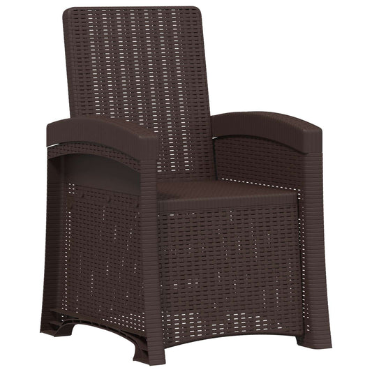 Reclining Garden Chair Rattan Look Brown PP Reclining Garden Chair Rattan Look Brown PP