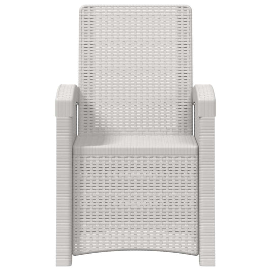 Reclining Garden Chair Rattan Look White PP Reclining Garden Chair Rattan Look White PP