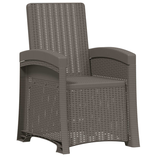 Reclining Garden Chair Rattan Look Light Grey PP Reclining Garden Chair Rattan Look Light Grey PP