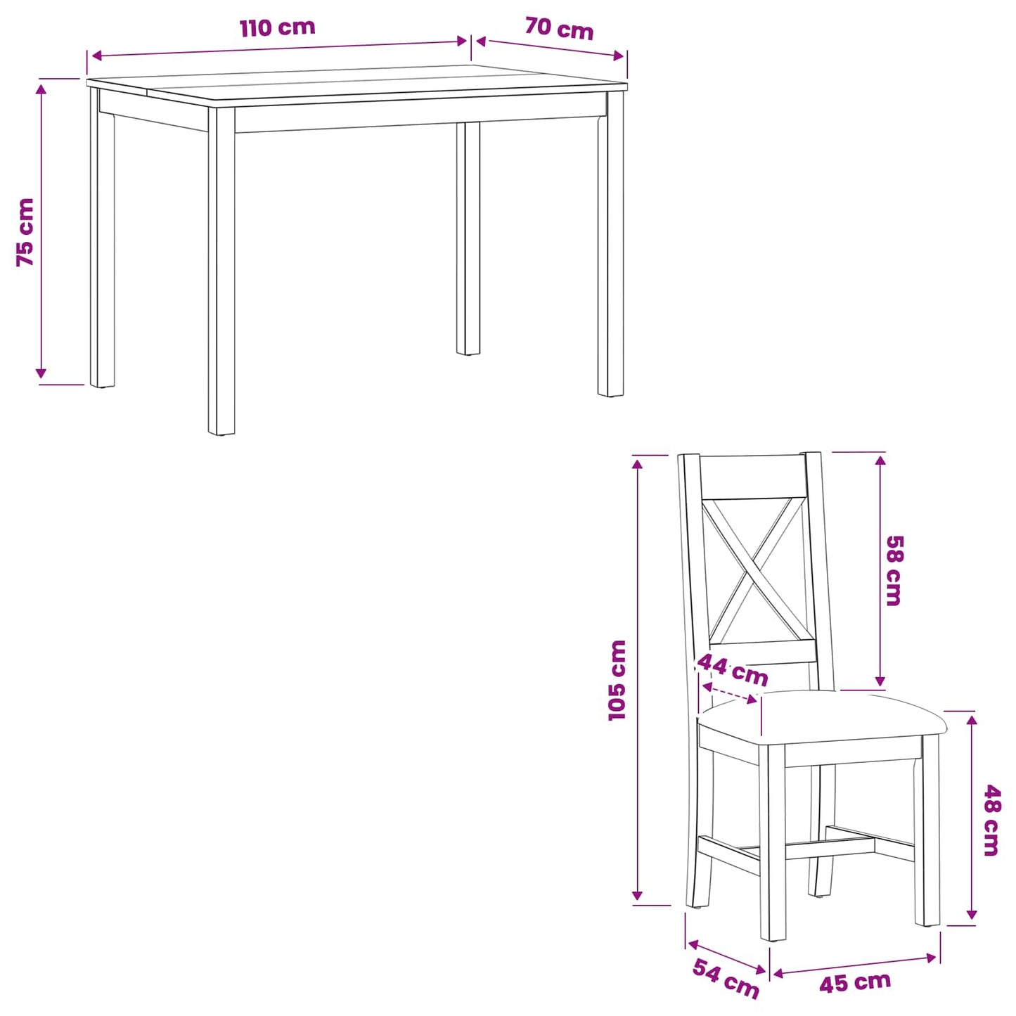 Dining Set 7 pcs Beige Solid Oak Wood