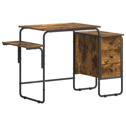Desk with Storage Smoked Oak 120 x 50 x 75 cm Desk with Storage Smoked Oak 120 x 50 x 75 cm