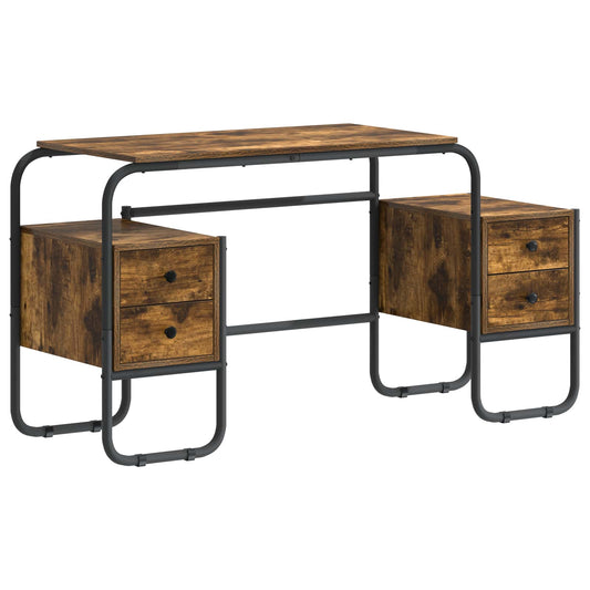 Desk with Storage Smoked Oak 145 x 50 x 75 cm Desk with Storage Smoked Oak 145 x 50 x 75 cm