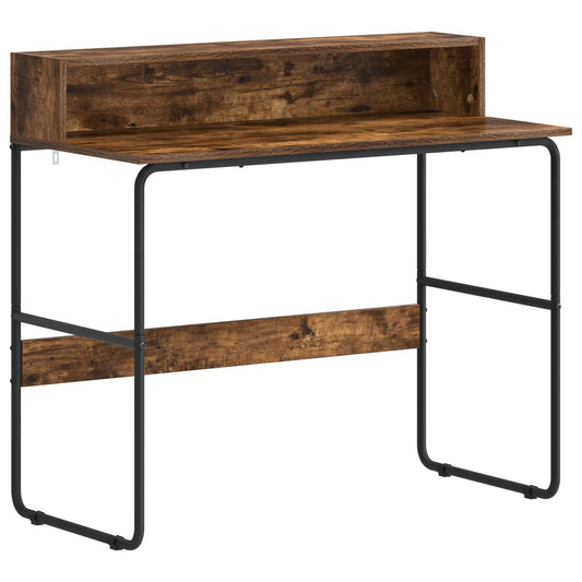 Desk with Storage Smoked Oak 100 x 50 x 91 cm Desk with Storage Smoked Oak 100 x 50 x 91 cm