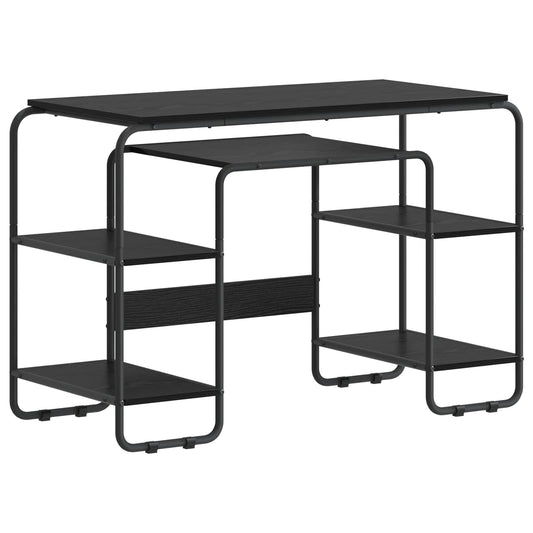 Desk with Storage Black Oak 113.5 x 52 x 75.5 cm Desk with Storage Black Oak 113.5 x 52 x 75.5 cm