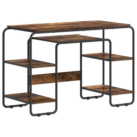 Desk with Storage Smoked Oak 113.5 x 52 x 75.5 cm Desk with Storage Smoked Oak 113.5 x 52 x 75.5 cm