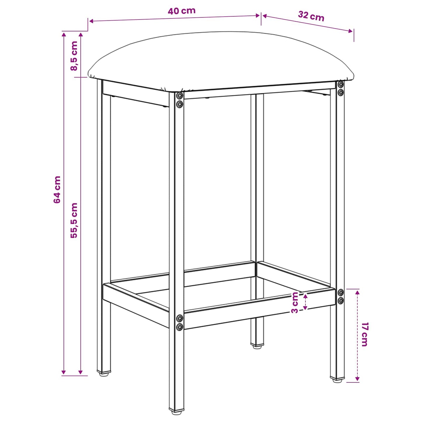 Bar Stool Dark Green 40 x 32 x 64 cm Engineered Wood