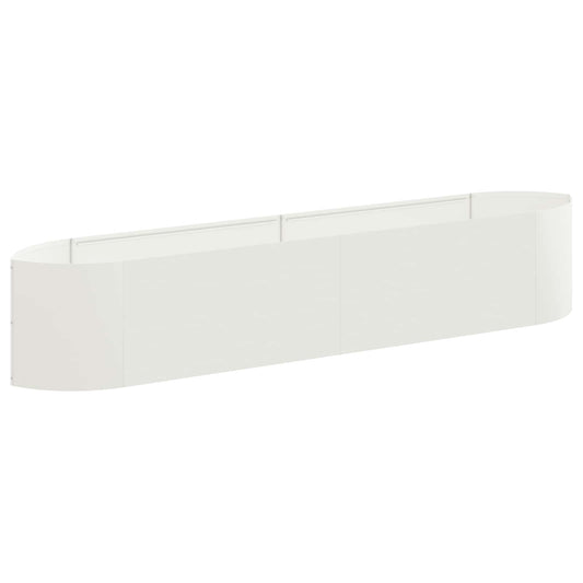 Raised Garden Bed White 220 x 40x 40 cm Steel Raised Garden Bed White 220 x 40x 40 cm Steel