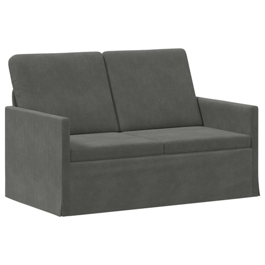 2 Seater Sofa Dark Grey 130 x 81 x 82 cm Corduroy Fabric 2 Seater Sofa Dark Grey 130 x 81 x 82 cm Corduroy Fabric