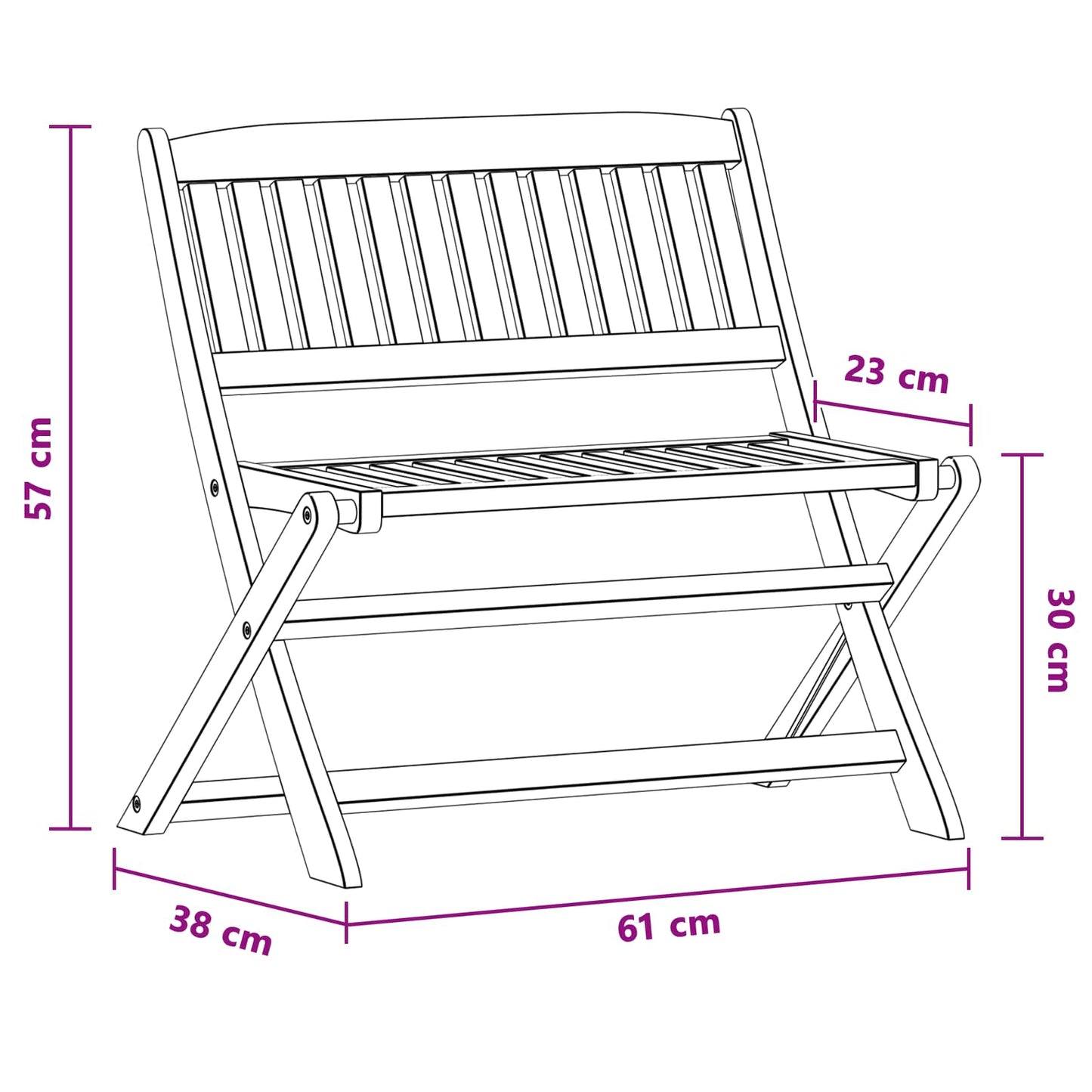 Children Bench Brown 61 x 38 x 57 cm Solid Eucalyptus Wood