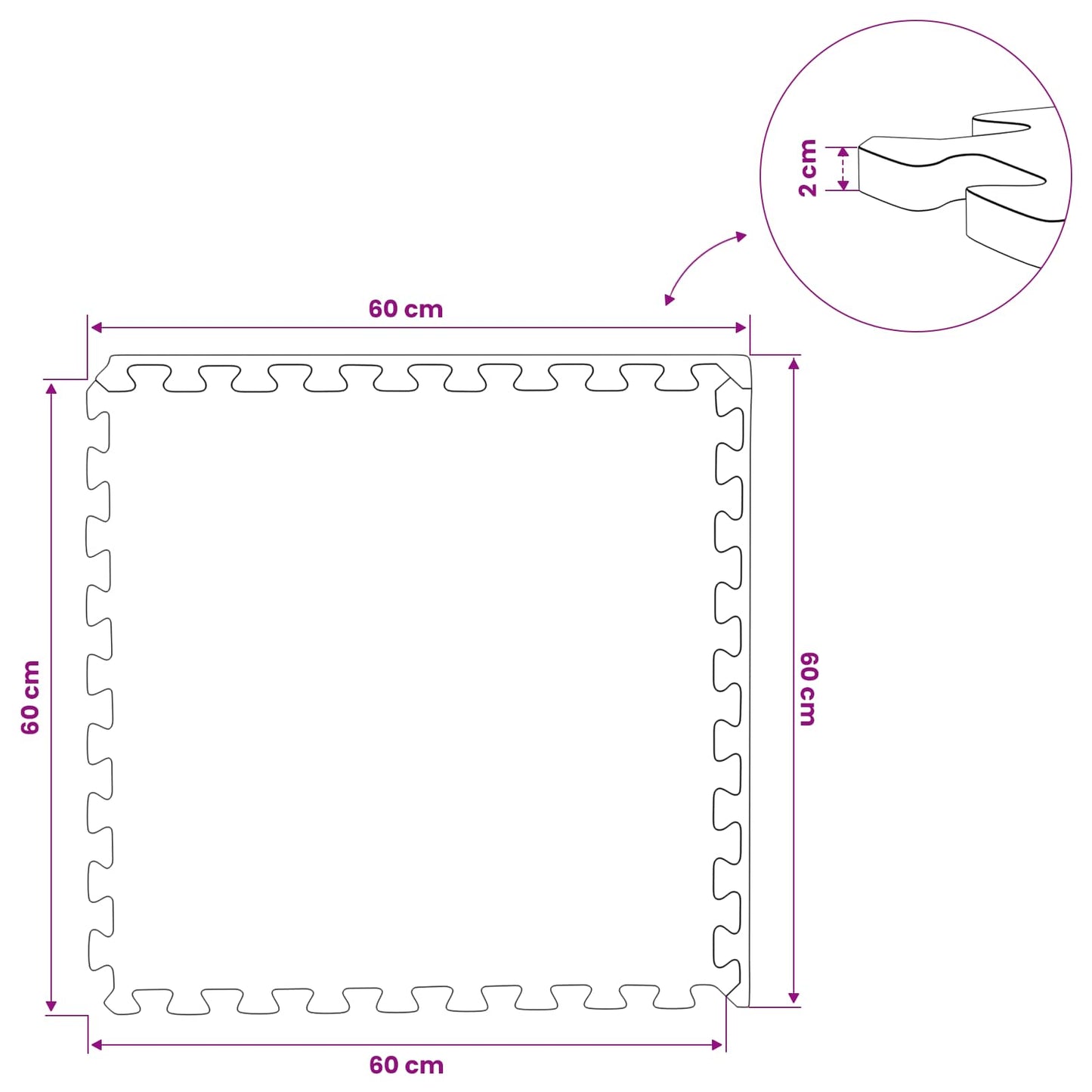 Pool Ground Mat 6 pcs Grey 2.16 m² EVA Foam