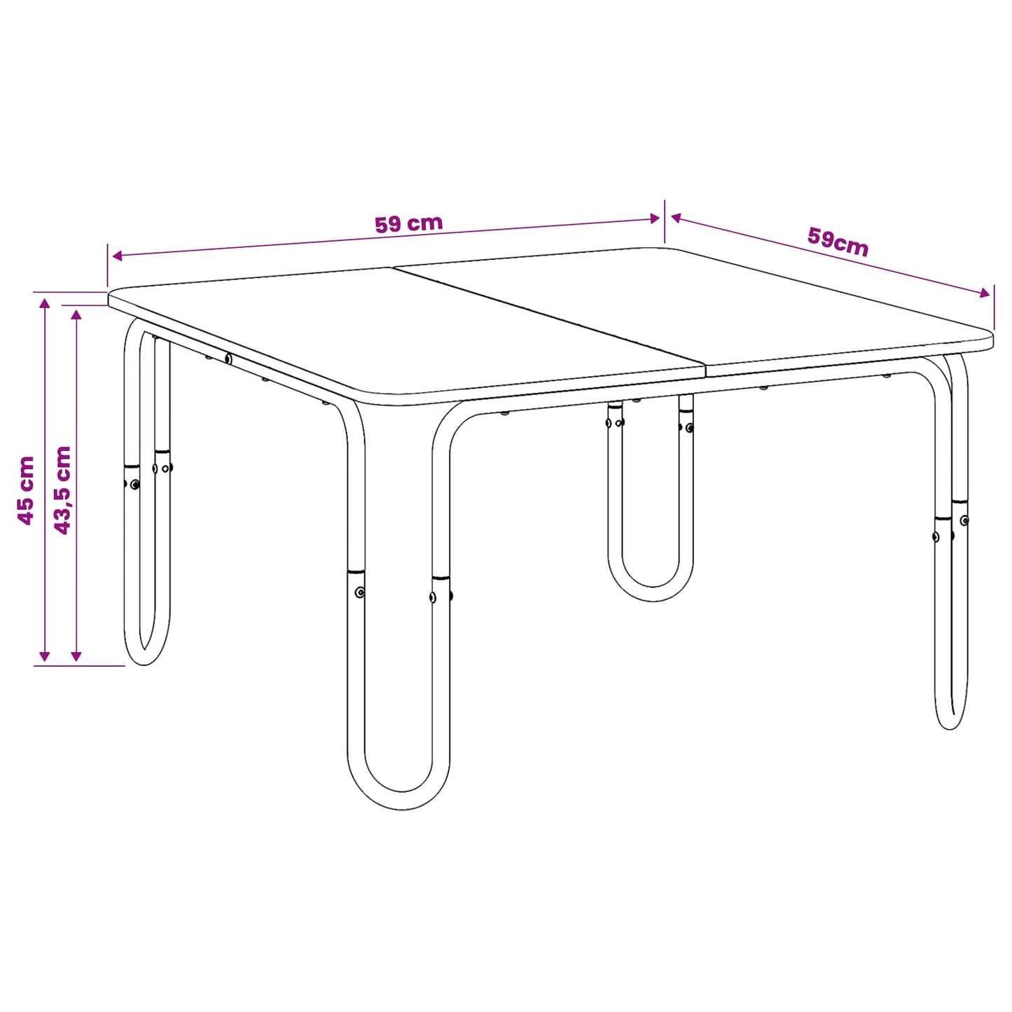 Coffee Table Concrete Grey 59 x 59 x 45 cm Engineered Wood