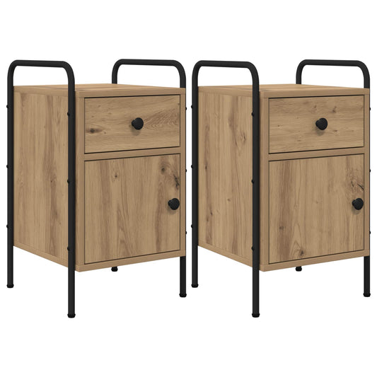 Bedside Cabinet 2 pcs Artisan Oak 35 x 36.5 x 61 cm Bedside Cabinet 2 pcs Artisan Oak 35 x 36.5 x 61 cm