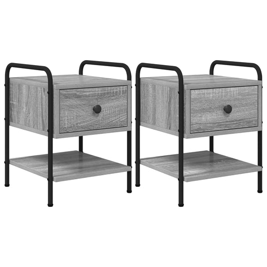 Bedside Cabinet 2 pcs Grey Sonoma 35 x 36.5 x 47 cm Bedside Cabinet 2 pcs Grey Sonoma 35 x 36.5 x 47 cm