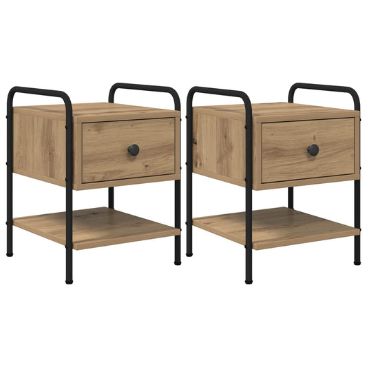Bedside Cabinet 2 pcs Artisan Oak 35 x 36.5 x 47 cm Bedside Cabinet 2 pcs Artisan Oak 35 x 36.5 x 47 cm