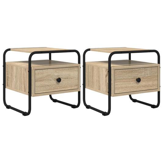 Bedside Cabinet 2 pcs Sonoma Oak 40 x 39.5 x 40 cm Bedside Cabinet 2 pcs Sonoma Oak 40 x 39.5 x 40 cm
