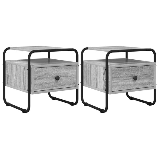 Bedside Cabinet 2 pcs Grey Sonoma 40 x 39.5 x 40 cm Bedside Cabinet 2 pcs Grey Sonoma 40 x 39.5 x 40 cm