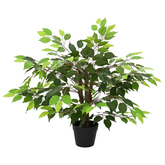 Artificial Ficus Plant Green 73 x 16 x 60 cm Fabric and Wood Artificial Ficus Plant Green 73 x 16 x 60 cm Fabric and Wood