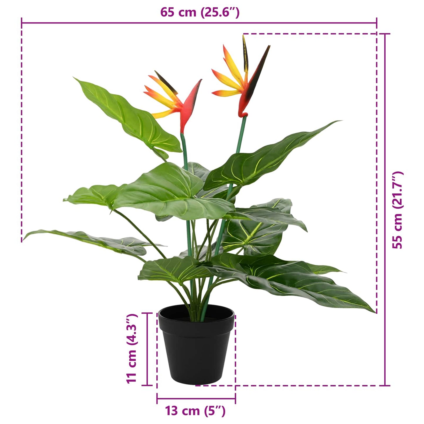 Artificial Strelitzia Plant Green 65 x 13 x 55 cm