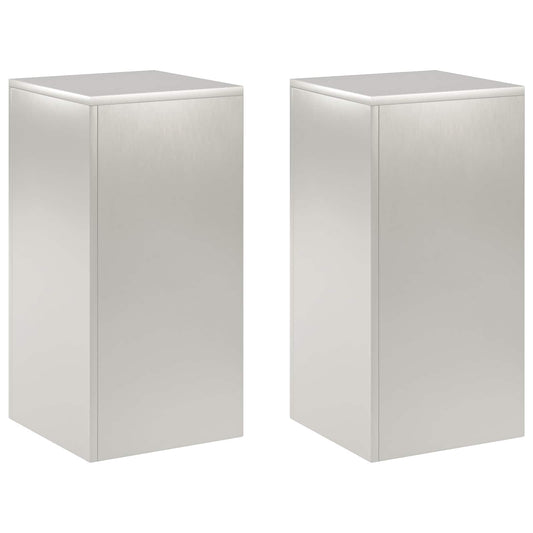 Plant Stand 2 pcs Silver 30 x 30 x 60 cm Steel Plant Stand 2 pcs Silver 30 x 30 x 60 cm Steel
