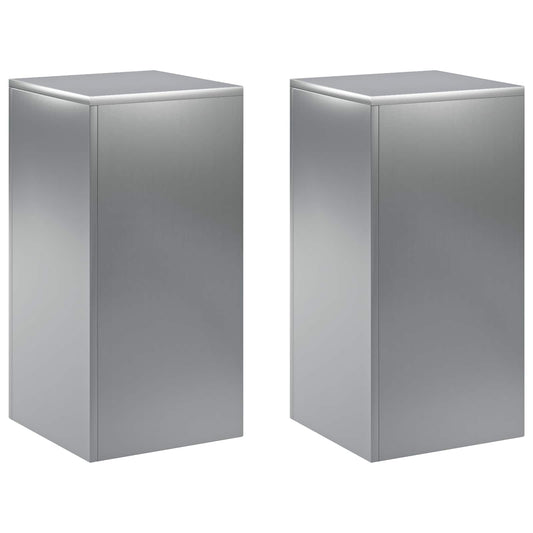 Plant Stand 2 pcs Silver 30 x 30 x 60 cm Stainless Steel Plant Stand 2 pcs Silver 30 x 30 x 60 cm Stainless Steel