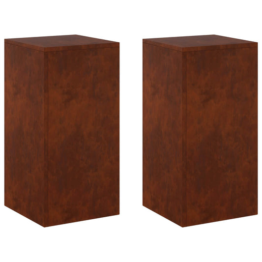 Plant Stand 2 pcs Rusty 30 x 30 x 60 cm Weathering Steel Plant Stand 2 pcs Rusty 30 x 30 x 60 cm Weathering Steel
