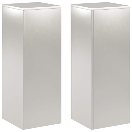 Plant Stand 2 pcs Silver 30 x 30 x 80 cm Steel Plant Stand 2 pcs Silver 30 x 30 x 80 cm Steel