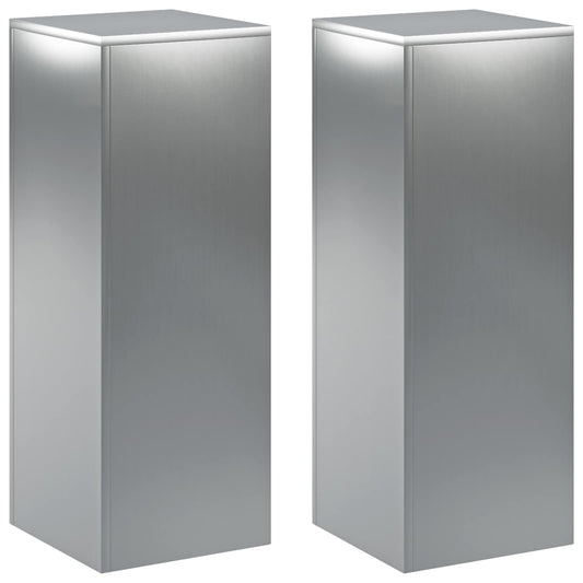 Plant Stand 2 pcs Silver 30 x 30 x 80 cm Stainless Steel Plant Stand 2 pcs Silver 30 x 30 x 80 cm Stainless Steel