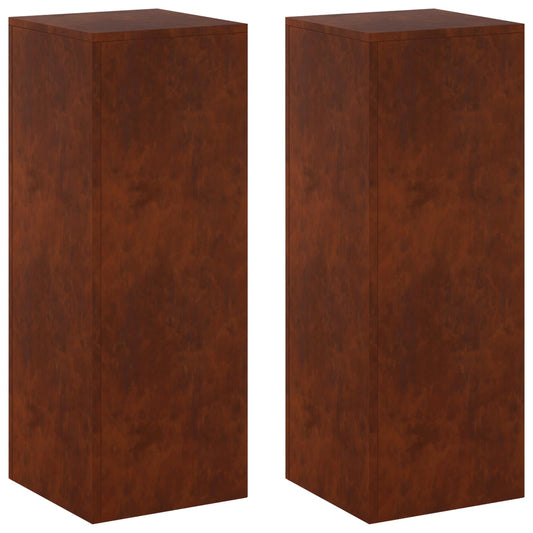Plant Stand 2 pcs Rusty 30 x 30 x 80 cm Weathering Steel Plant Stand 2 pcs Rusty 30 x 30 x 80 cm Weathering Steel