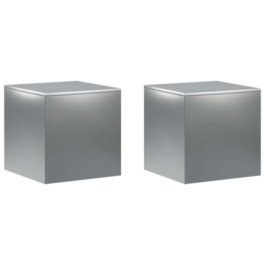 Plant Stand 2 pcs Silver 40 x 40 x 40 cm Stainless Steel Plant Stand 2 pcs Silver 40 x 40 x 40 cm Stainless Steel