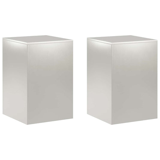 Plant Stand 2 pcs Silver 40 x 40 x 60 cm Steel Plant Stand 2 pcs Silver 40 x 40 x 60 cm Steel