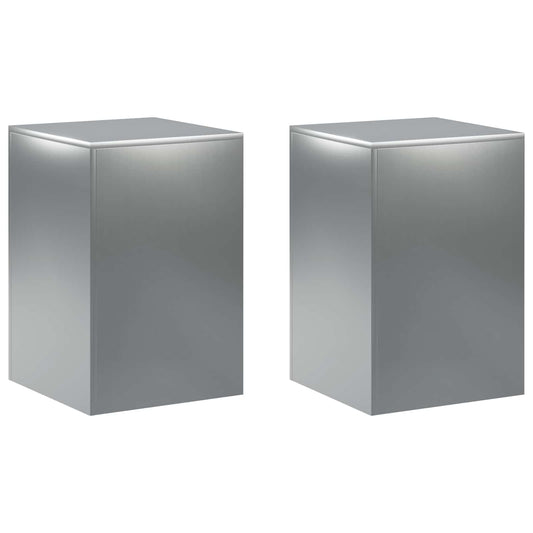 Plant Stand 2 pcs Silver 40 x 40 x 60 cm Stainless Steel Plant Stand 2 pcs Silver 40 x 40 x 60 cm Stainless Steel