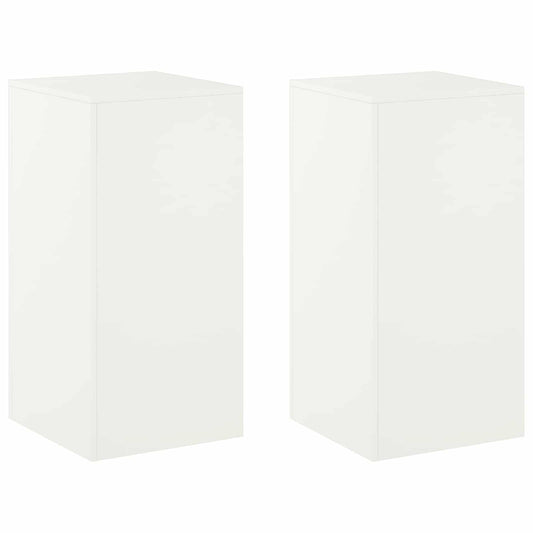 Plant Stand 2 pcs White 40 x 40 x 80 cm Steel Plant Stand 2 pcs White 40 x 40 x 80 cm Steel