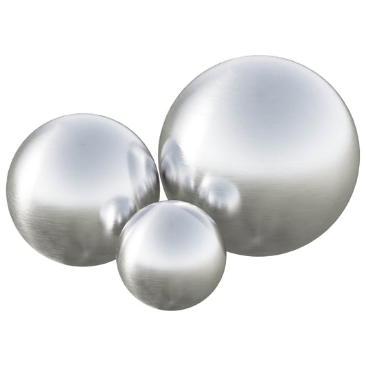 Brushed Ball 3 pcs Ø 20 cm Silver Stainless Steel 201 Brushed Ball 3 pcs Ø 20 cm Silver Stainless Steel 201