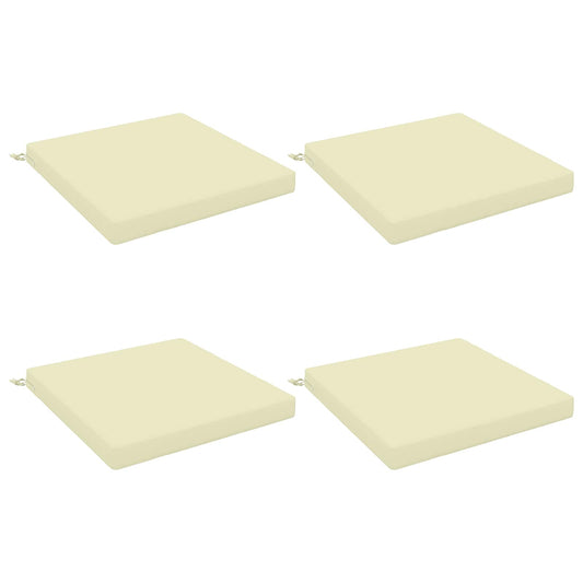4-Piece Seat Cushions SOEST 4 pcs 100% Polyester Cream 4-Piece Seat Cushions SOEST 4 pcs 100% Polyester Cream