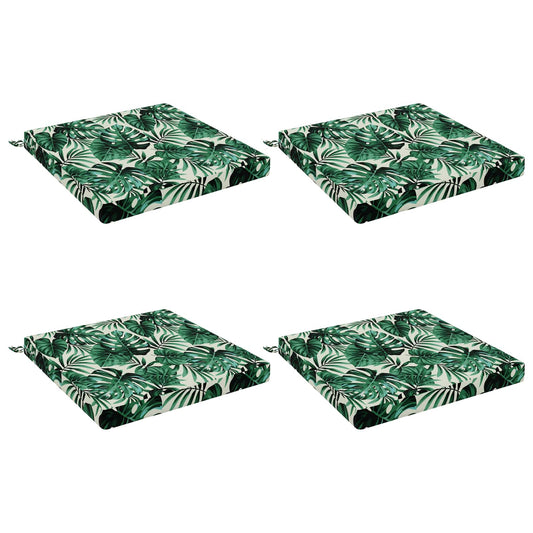 4-Piece Seat Cushions SOEST 4 pcs 100% Polyester Leaf Pattern 4-Piece Seat Cushions SOEST 4 pcs 100% Polyester Leaf Pattern