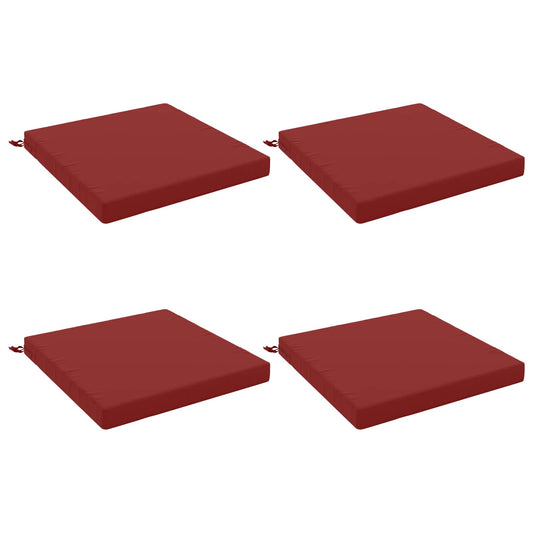4-Piece Seat Cushions SOEST 4 pcs 100% Polyester Wine Red 4-Piece Seat Cushions SOEST 4 pcs 100% Polyester Wine Red