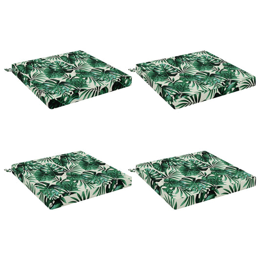 4-Piece Seat Cushions SOEST 4 pcs 100% Polyester Leaf Pattern 4-Piece Seat Cushions SOEST 4 pcs 100% Polyester Leaf Pattern