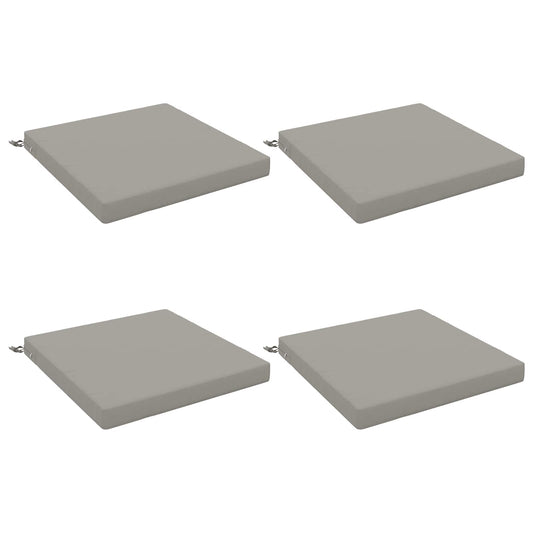 4-Piece Seat Cushions SOEST 4 pcs 100% Polyester Grey 4-Piece Seat Cushions SOEST 4 pcs 100% Polyester Grey