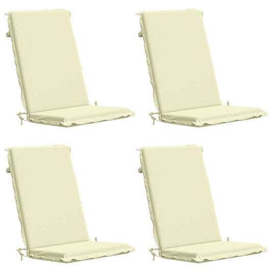 High Back Chair Cushion GEMERT 4 pcs 100% Polyester Cream High Back Chair Cushion GEMERT 4 pcs 100% Polyester Cream