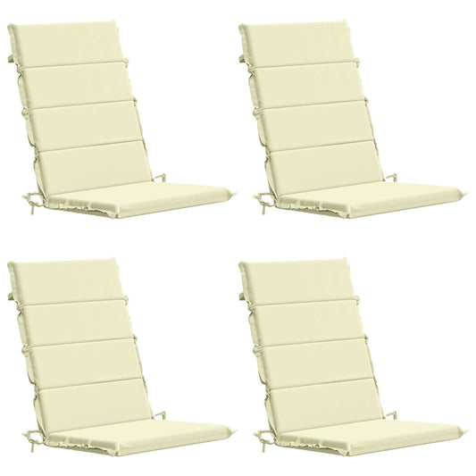 High Back Chair Cushion GEMERT 4 pcs 100% Polyester Cream High Back Chair Cushion GEMERT 4 pcs 100% Polyester Cream