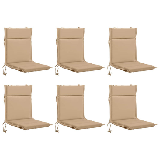 6-Piece High Back Chair Cushions GEMERT 6 pcs 100% Polyester 6-Piece High Back Chair Cushions GEMERT 6 pcs 100% Polyester