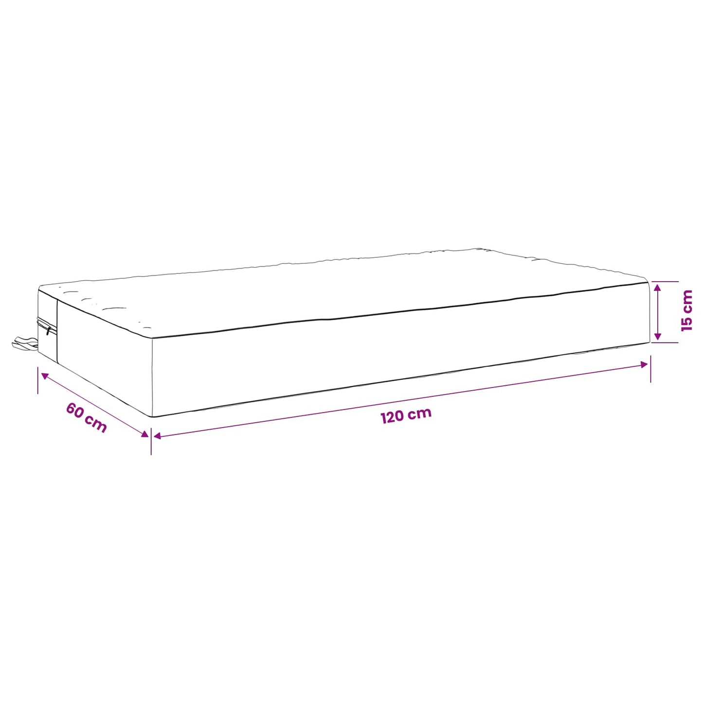 Seat Cushion SOEST 100% Polyester Multicolour 120 x 60 x 15 cm