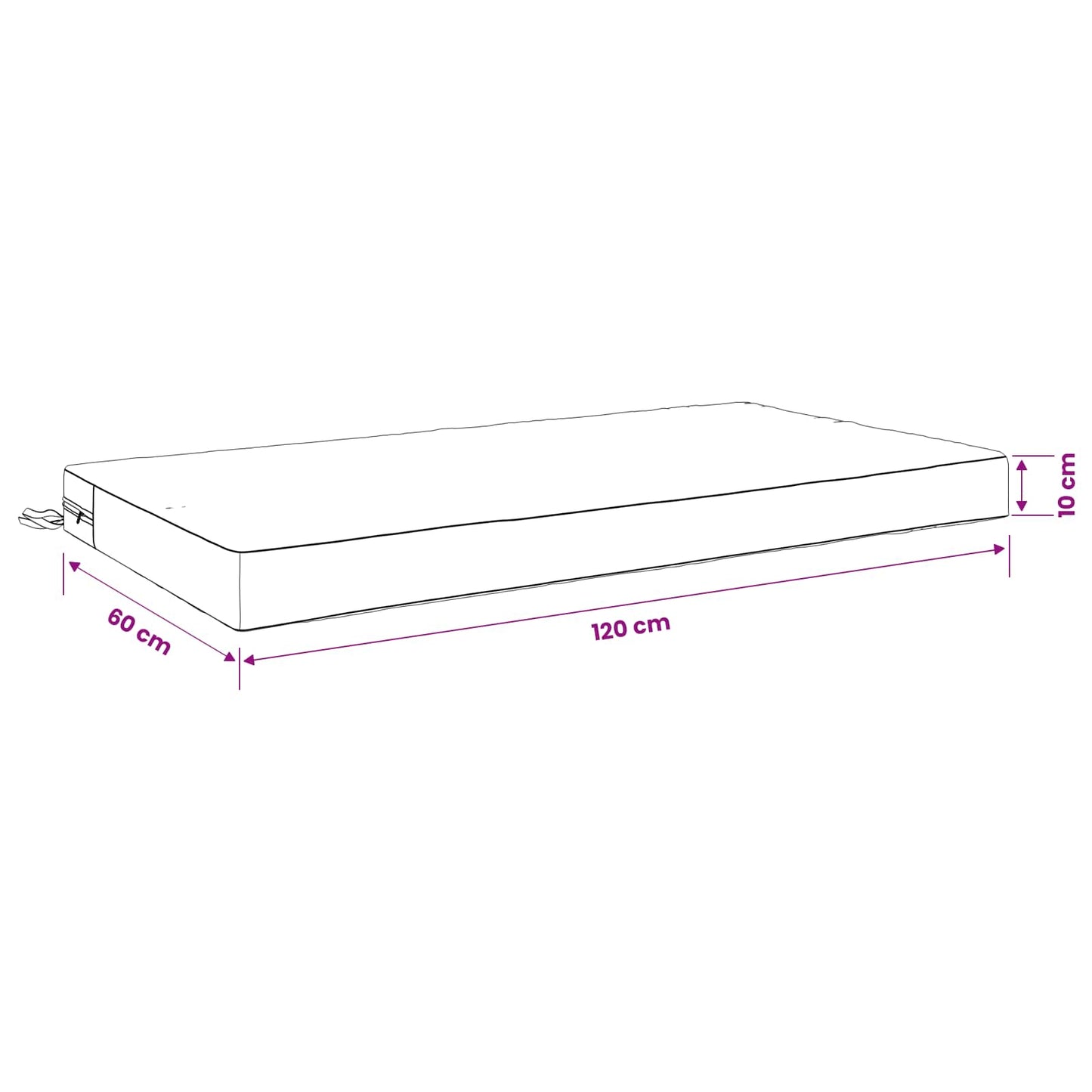 Seat Cushion SOEST 100% Polyester Red 120 x 60 x 10 cm