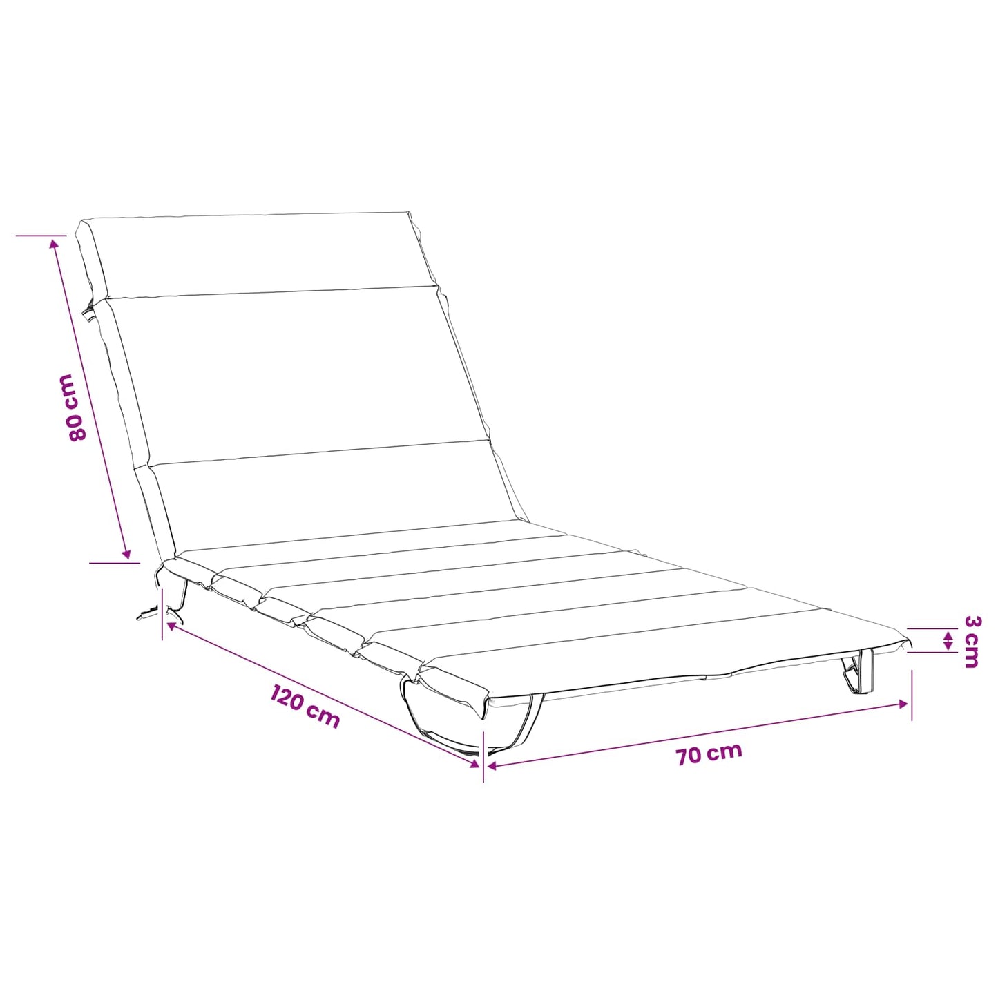 Sunlounger Cushion GEMERT 100% Polyester Royal Blue