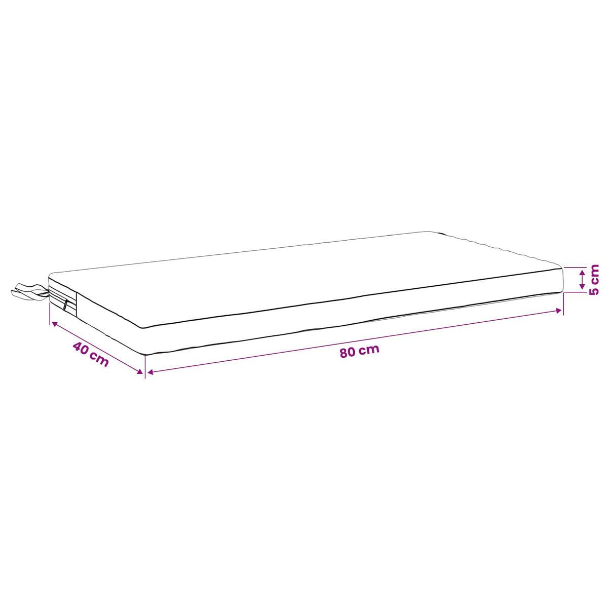 2-Piece Bench Cushions SOEST 2 pcs 100% Polyester Pink