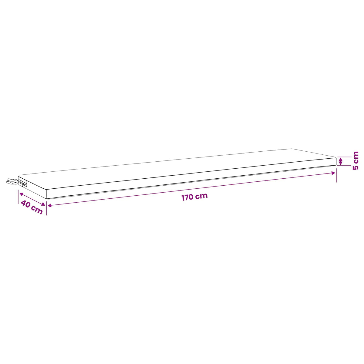 2-Piece Bench Cushions SOEST 2 pcs 100% Polyester Royal Blue