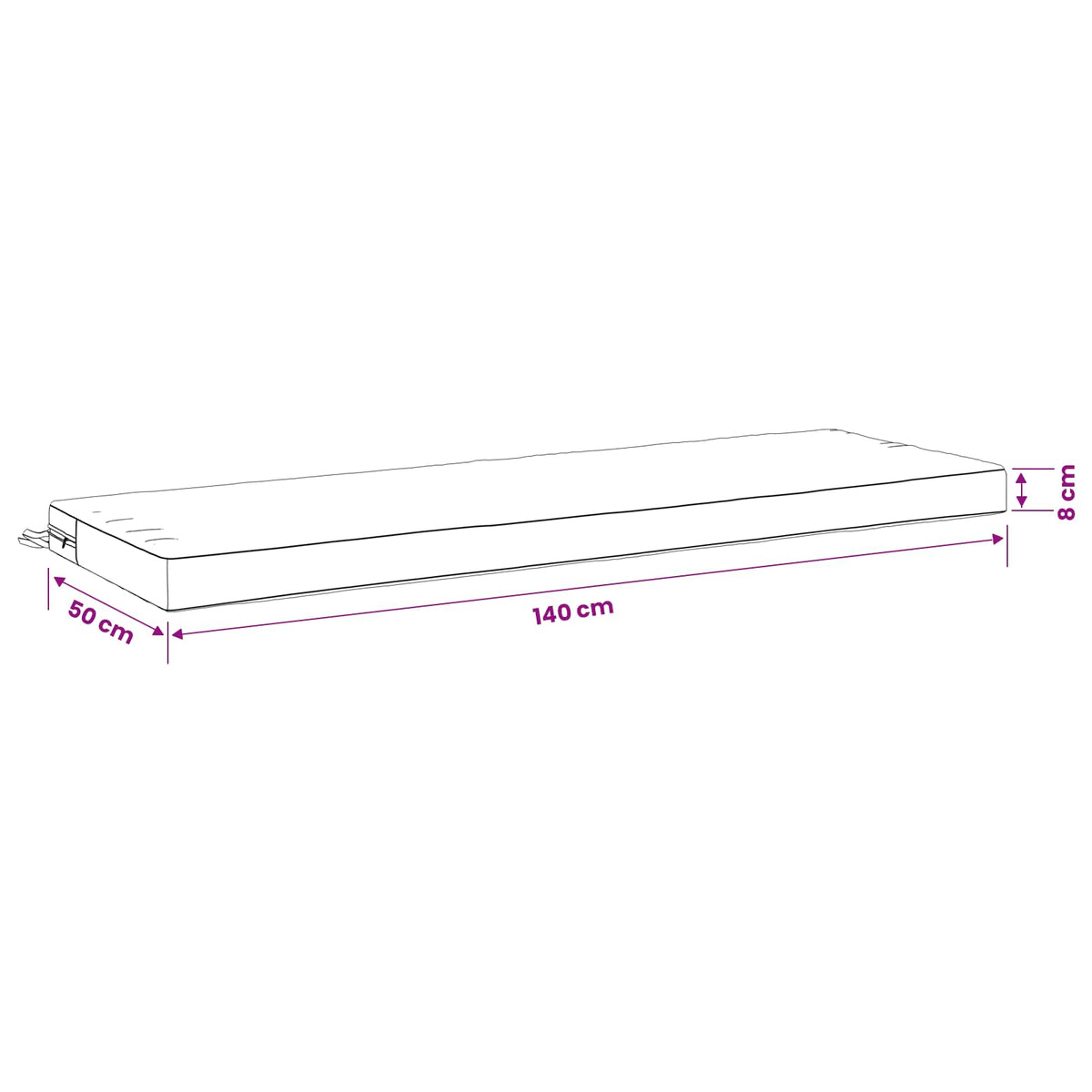 Bench Cushion SOEST 100% Polyester Leaf Pattern 140 x 50 x 8 cm