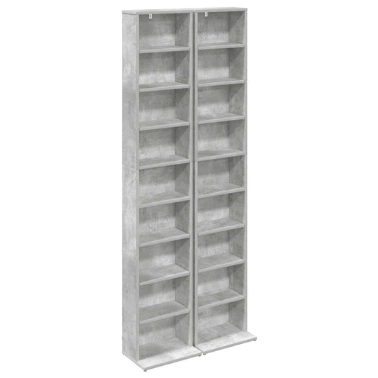 CD Cabinet 2 pcs Concrete Grey 33 x 23.5 x 175 cm CD Cabinet 2 pcs Concrete Grey 33 x 23.5 x 175 cm