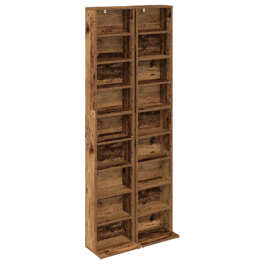 CD Cabinet 2 pcs Old Wood 33 x 23.5 x 175 cm Engineered Wood CD Cabinet 2 pcs Old Wood 33 x 23.5 x 175 cm Engineered Wood